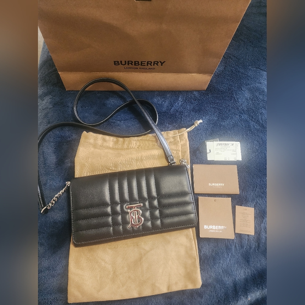 Burberry Black Quilted Leather Crossbody Bag